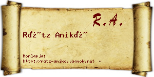 Rátz Anikó névjegykártya