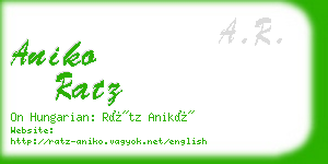 aniko ratz business card